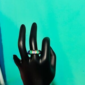 🌈 Multicolor Gemstone Band Ring | Boho Stackable Style 🌈
